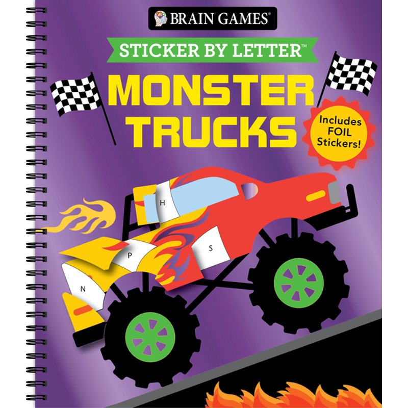 Monster Trucks Sticker Activity Book with Foil Sheets for Kids & All Ages
