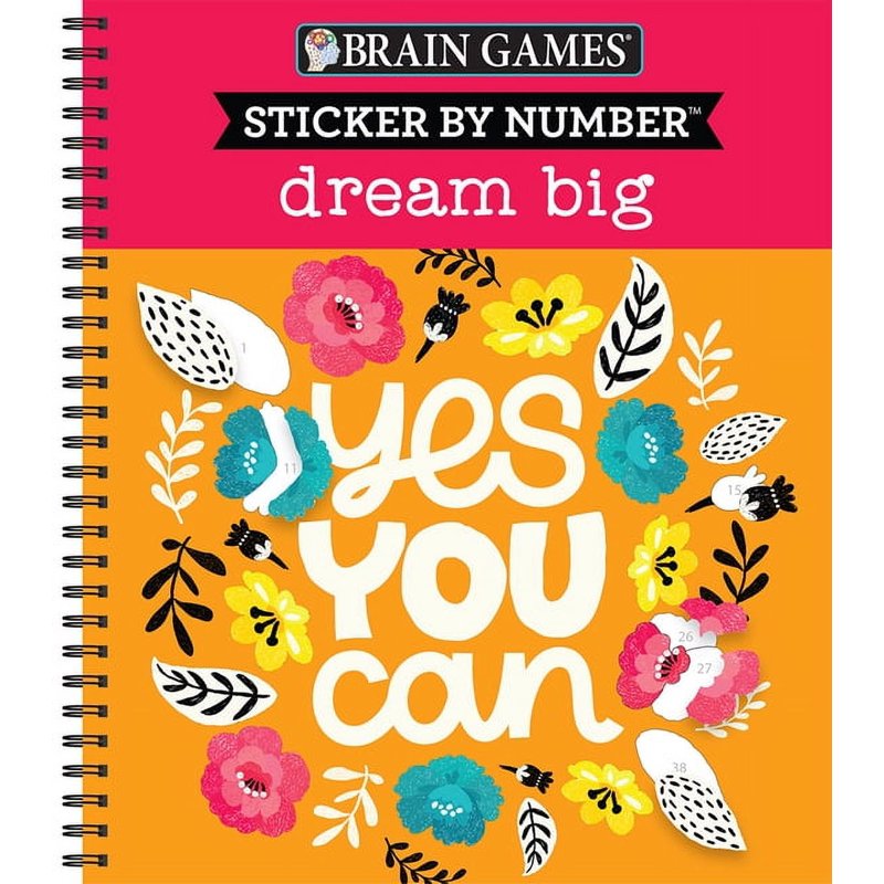 Sticker by Number Dream Big Art Activity Book Spiral Bound for Kids & Adults