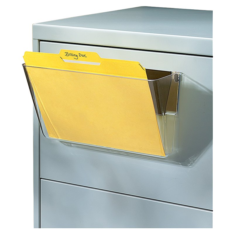 Magnetic Wall File Holder - Letter Size, Clear, Office Storage Organizer