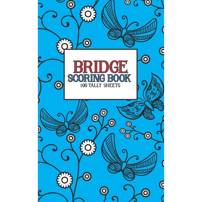 Bridge Scoring Book with 100 Tally Sheets - Paperback, 5x8 Inches