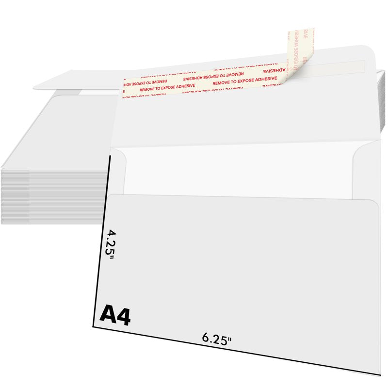 Self Seal Invitation Envelopes A4 4.25x6.25 Inches Pack of 50