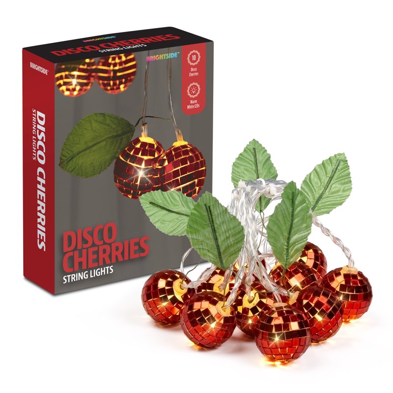 Disco Cherry String Lights 8.5 Ft Battery-Powered LED Decor for Parties & Bedrooms