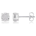 Sterling Silver 1/10 Ct Diamond Composite Stud Earrings for Women