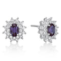 Sterling Silver Alexandrite & White Sapphire Earrings - Hypoallergenic Gift Jewelry