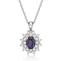 Sterling Silver Alexandrite & White Sapphire Pendant with 18-Inch Chain