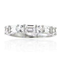 Sterling Silver White Sapphire Band Ring - Hypoallergenic, Gift Box