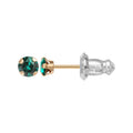 Girl’s 14K Yellow Gold May Birthstone Crystal Stud Earrings - Versatile Gift