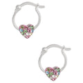 Girl’s Sterling Silver Crystal Heart Hoop Earrings - Kids Jewelry Gift
