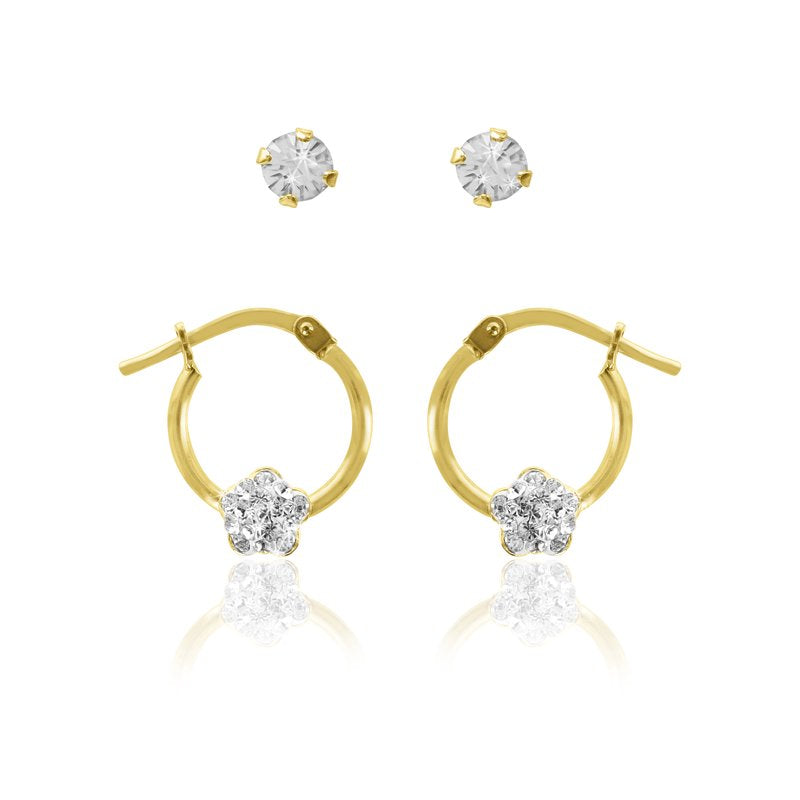 Children's Crystal Earring Set - 10K Gold Filled Hypoallergenic Jewelry