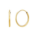 10K Yellow Gold 12mm Hollow Round Hoop Earrings - Stylish & Lightweight