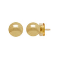10K Yellow Gold Hollow Ball Stud Earrings - 5MM Jewelry for Women