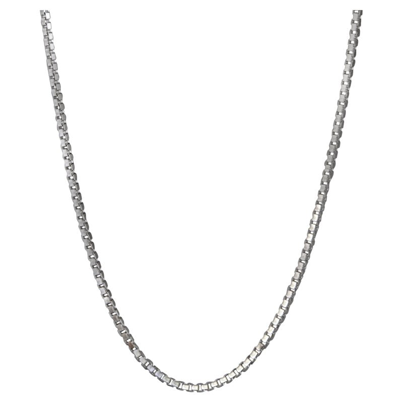 Sterling Silver 20-Inch Box Chain Necklace - Elegant Italy Crafted Jewelry