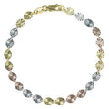 3-Tone Diamond Cut Sterling Silver Bracelet 7.5 Inch Jewelry
