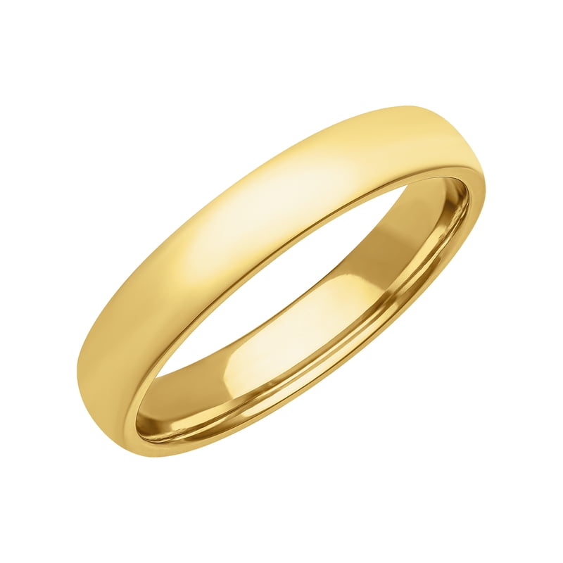 Men's 4mm Gold Over Sterling Silver Wedding Band Comfort Fit
