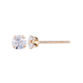 14K Gold CZ Stud Earrings for Girls & Tweens - Dainty Round Jewelry
