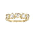 Heart-Shaped White Sapphire Sterling Silver Ring - Size 7