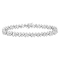 Simulated White Diamond Tennis Bracelet 925 Sterling Silver Criss Cross Jewelry