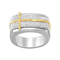 Men's Stainless Steel Crystal Cross Ring Size 11 Jewelry Gift