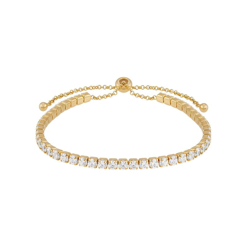 Sterling Silver Cubic Zirconia Tennis Bracelet 14K Gold-Plated 10 Inch