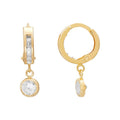 Gold-Hued Cubic Zirconia Earrings with Heart & Round Styles - Huggie Hoop Jewelry