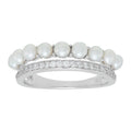 Freshwater Pearl Sterling Silver Band Ring - Adjustable Size 7
