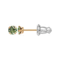 Girls 14K Yellow Gold Birthstone Stud Earrings - August Crystal Jewelry