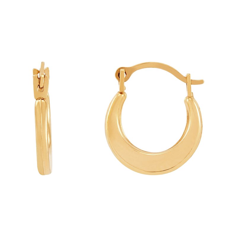 Kids 10K Yellow Gold Hoop Earrings - Hollow Round Hoop Jewelry for Girls