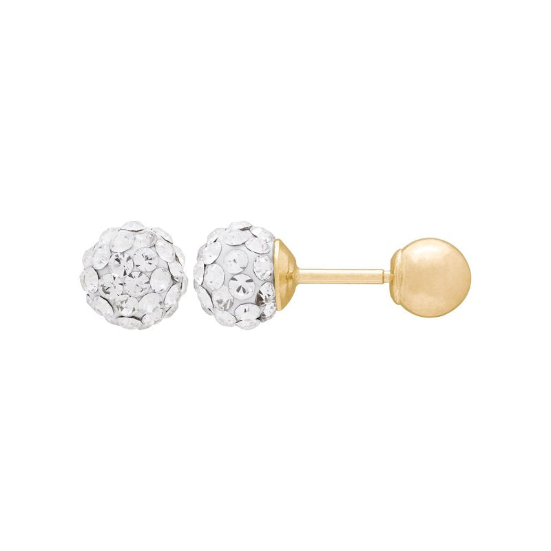 Gold Jewelry Stud Earrings with White Crystals 4.8mm - Multiple Colors