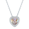 Heart Cubic Zirconia Pendant Necklace in Sterling Silver - 18 Inch