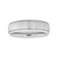 Men's Tungsten Wedding Band 6MM Grooved Comfort Fit Ring