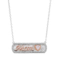 Mother of Pearl Heart Pendant Necklace in Sterling Silver & 14K Rose Plate - 18 Inch