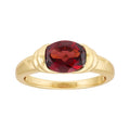 Oval Garnet Ring in 14K Gold Plated Sterling Silver - Elegant Gift Jewelry