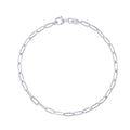 Sterling Silver Paperclip Chain Bracelet for Charms - 7.5 Inch Adult Jewelry