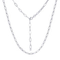Sterling Silver Paperclip Chain Necklace for Charms - 16 Inch + 2 Inch Extender