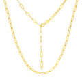 Gold & Silver Paperclip Chain Necklace for Charms - 16 Inch with Extender