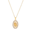 Praying Hands Pendant Necklace 18K Gold Over Sterling Silver with Crystals