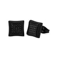 Men's Black CZ Earrings Stainless Steel 10mm - Stylish Gift Jewelry