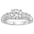 Sterling Silver Diamond Ring - Engagement & Fashion Band with Simulated White Cubic Zirconia