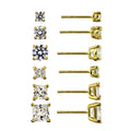 Simulated Diamond Earring Set in 14K Gold-Plated Sterling Silver - Multiple Sizes