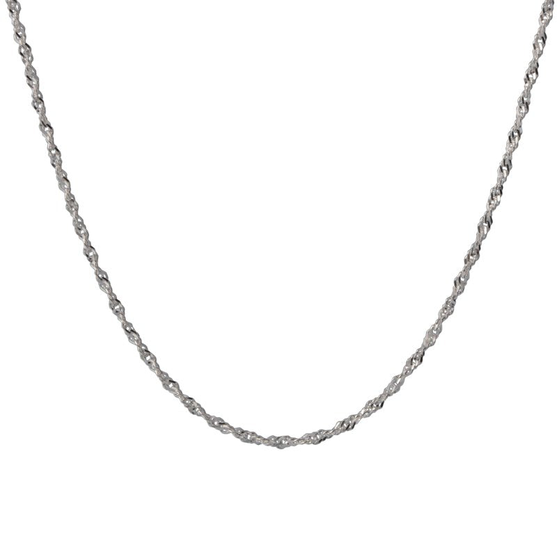 Sterling Silver Singapore Necklace 24 Inch - Elegant Jewelry for Layering and Daily Wear