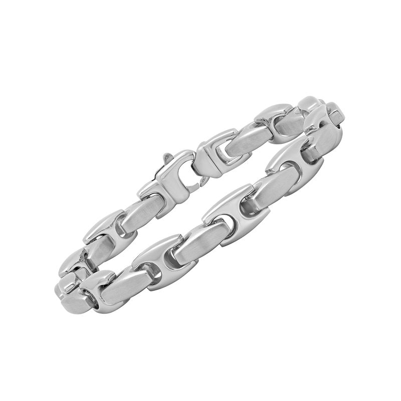 Stainless Steel Mariner Link Bracelet - Modern Men's Jewelry 8 Inch