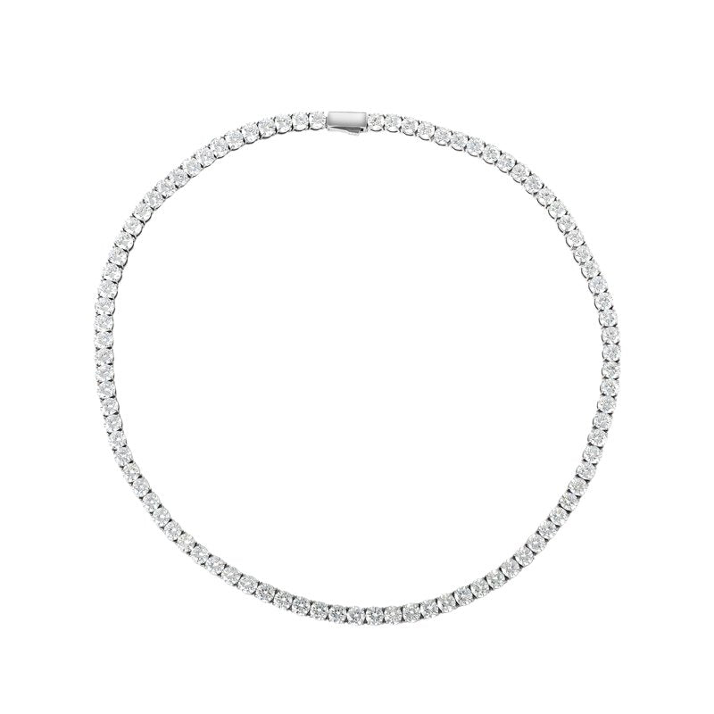 Men's Stainless Steel CZ Necklace 7mm Curb Chain 22 Inch Jewelry