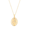 Sterling Silver and 14K Gold Plated Reversible Pendant Necklace, 20"