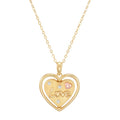 Sterling Silver 14K Gold Plated Reversible Heart Pendant Necklace, 20 Inch Chain