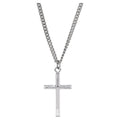 Sterling Silver Cross Necklace 24 Inch Stainless Steel Chain Religious Pendant