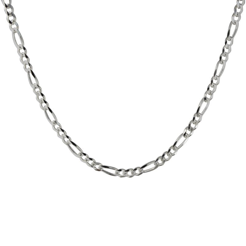 Sterling Silver Figaro Chain Necklace 20 Inch - Elegant Jewelry Accessory