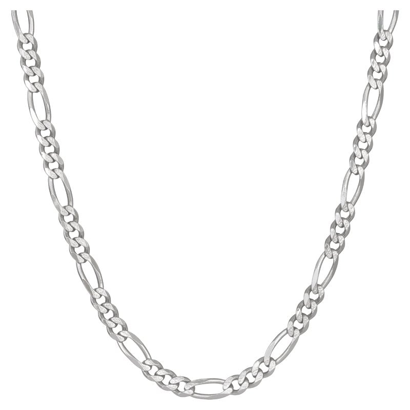 Sterling Silver 22-Inch Figaro Chain Necklace for Men & Women