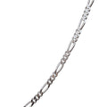 Sterling Silver Figaro Necklace 18-inch in White with Rhodium Finish