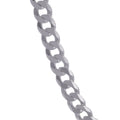 Sterling Silver Flat Curb Necklace 20 Inch - Handmade Italian Jewelry