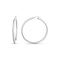 Sterling Silver Hoop Earrings 50mm Round Tubing Polished Jewelry Gift